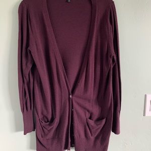 purple cardigan L